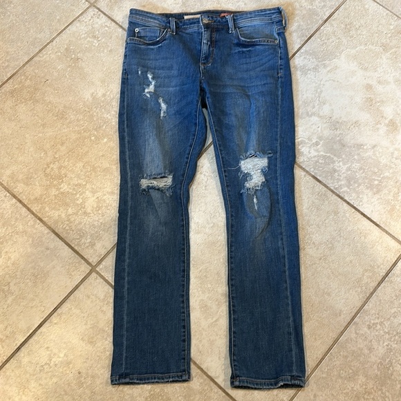Pilcro Anthropologie Slim Boyfriend Crop Jeans 27 Straight Destroy - Picture 2 of 8